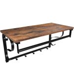 VASAGLE Cuier de perete cu raft de depozitare si sina, 5 carlige, 30x60x32 cm, maro rustic Household NewTrend
