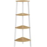 VASAGLE Raft de colt cu 4 etaje, tip biblioteca, cadru metal si polite lemn, 34x34x125 cm, alb si maro Household NewTrend