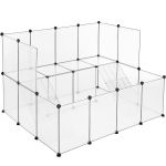 SONGMICS Tarc pentru animale mici rozatoare, din plastic, modulara DIY, 143x108x92cm, alb Household NewTrend
