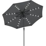 SONGMICS Umbrela de gradina, iluminare LED solara, cu manivela pentru deschidere, sistem inclinare, 300cm, gri Household NewTrend