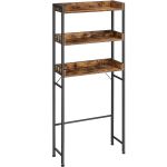 VASAGLE Raft de depozitare pentru baie, suprapunere peste masina spalat sau vas WC, 25x63x165 cm, maro Household NewTrend