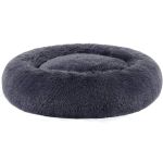 FEANDREA Pat pufos pentru caini si pisici, cu husa detasabila, lavabila, plus moale cu fir lung, 80 cm, gri inchis Household NewTrend