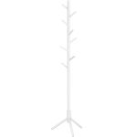 VASAGLE Cuier pentru haine, din lemn masiv, tip pom, cu 8 carlige, 175cm, alb Household NewTrend