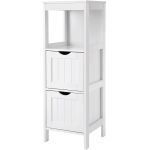 VASAGLE Dulap de podea pentru baie, multifunctional, 2 sertare, 30x30x89cm, alb Household NewTrend