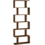 VASAGLE Biblioteca, raft cu 6 unitati de depozitare, pentru living, din lemn, 24x190x70cm, maro rustic Household NewTrend