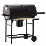 Gratar dreptunghiular pe carbuni, cu 2 suporti laterali si termometru capac, 101x70x94cm Household NewTrend