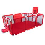 Tarc loc de joaca XXL pentru copii sau bebe, material textil, rosu, 230x122x62cm Household NewTrend