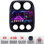 Navigatie Jeep Compass 2010-2016 A-2500  4+64 InCell Display 1K Android Waze USB Navigatie Internet Youtube Radio CarStore Technology