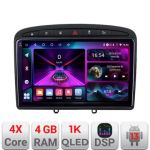 Navigatie Peugeot 308 Quad Core A-038  4+64 InCell Display 1K Android Waze USB Navigatie Internet Youtube Radio CarStore Technology