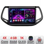 Navigatie Jeep Compass 2017 A-739  4+64 InCell Display 1K Android Waze USB Navigatie Internet Youtube Radio CarStore Technology