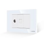 Priza TV + Internet cu Rama din Sticla LUXION, Standard Italian, 3M SmartElectro IntelligentHouse