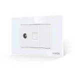 Priza TV + Internet cu Rama din Sticla LUXION, Standard Italian, 3M SmartElectro IntelligentHouse