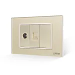 Priza TV + Internet cu Rama din Sticla LUXION, Standard Italian, 3M SmartElectro IntelligentHouse