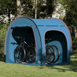 Cort pentru depozitare biciclete cu acoperiș cu depozitare cu aerisire de aer Albastru GartenMobel Dekor