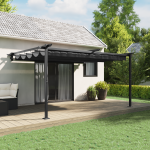 Foișor montat pe perete Antracit 3 x 4 m Oțel GartenMobel Dekor
