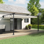 Foișor montat pe perete Crem 3 x 4 m Oțel GartenMobel Dekor