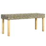Bancă, natural, 110 cm, ratan kubu & lemn masiv de mango GartenMobel Dekor