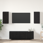 Unitate TV cu raft Altele cu depozitare cu ușă 2 pcs Stejar negru Lemn compozit GartenMobel Dekor