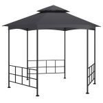 Pavilion cu pereți laterali, antracit, 3,1x2,7 m GartenMobel Dekor