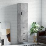 Dulap înalt, gri beton, 34,5x34x180 cm, lemn prelucrat GartenMobel Dekor