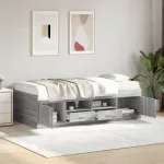 Pat de zi cu sertare fără saltea, gri sonoma, 90x200 cm GartenMobel Dekor