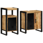 Set de mobilier pentru baie 2 pcs Maro Lemn de mango brut GartenMobel Dekor