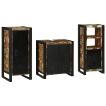 Set de mobilier pentru baie cu raft 3 pcs Lemn recuperat solid GartenMobel Dekor
