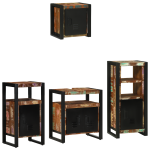 Set de mobilier pentru baie cu raft 4 pcs Lemn recuperat solid GartenMobel Dekor