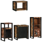 Set de mobilier pentru baie cu raft 4 pcs Lemn recuperat solid GartenMobel Dekor