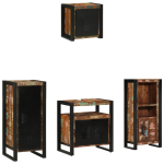 Set de mobilier pentru baie cu raft 4 pcs Lemn recuperat solid GartenMobel Dekor