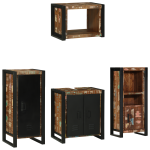 Set de mobilier pentru baie cu raft 4 pcs Lemn recuperat solid GartenMobel Dekor