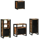 Set de mobilier pentru baie cu raft 4 pcs Lemn recuperat solid GartenMobel Dekor