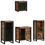 Set de mobilier pentru baie cu raft 4 pcs Lemn recuperat solid GartenMobel Dekor