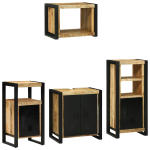 Set de mobilier pentru baie 4 pcs Maro Lemn de mango solid GartenMobel Dekor