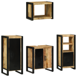Set de mobilier pentru baie 4 pcs Maro Lemn de mango solid GartenMobel Dekor