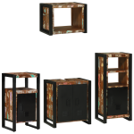 Set de mobilier pentru baie cu raft 4 pcs Lemn recuperat solid GartenMobel Dekor