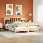 Pat cu bibliotecă fără saltea, 180x200 cm, lemn masiv de pin GartenMobel Dekor