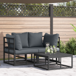 Set de canapele pentru grădină 3 pcs Negru 70 x 70 x 32 cm GartenMobel Dekor