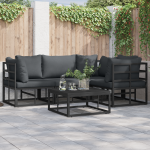 Set de canapele pentru grădină 5 pcs Negru 70 x 70 x 32 cm GartenMobel Dekor