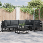 Set de canapele pentru grădină 6 pcs Negru 70 x 70 x 32 cm GartenMobel Dekor