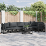 Set de canapele pentru grădină 7 pcs Negru 70 x 70 x 32 cm GartenMobel Dekor