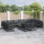 Set de canapele pentru grădină 12 pcs Negru 423 x 211.5 x 71 cm GartenMobel Dekor