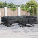 Set de canapele pentru grădină 12 pcs Negru 70 x 70 x 32 cm GartenMobel Dekor