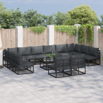 Set de canapele pentru grădină 13 pcs Negru 70 x 70 x 32 cm GartenMobel Dekor