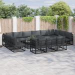 Set de canapele pentru grădină 14 pcs Negru 70 x 70 x 32 cm GartenMobel Dekor