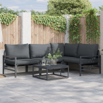 Set de canapele pentru grădină 6 pcs Antracit Oţel GartenMobel Dekor