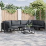 Set de canapele pentru grădină 7 pcs Antracit Oțel GartenMobel Dekor