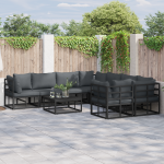Set de canapele pentru grădină 8 pcs Negru 283 x 283 x 71 cm GartenMobel Dekor