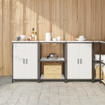 Set de depozitare pentru bucătărie 3 pcs Alb 180 x 50 x 92 cm GartenMobel Dekor