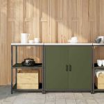 Set de depozitare pentru bucătărie cu raft 2 pcs Verde măsliniu GartenMobel Dekor